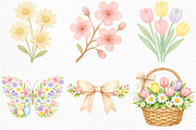 Pastel Spring Clipart PNG, an Illustration by Craft Nest (Thumbnail 6 of 6)