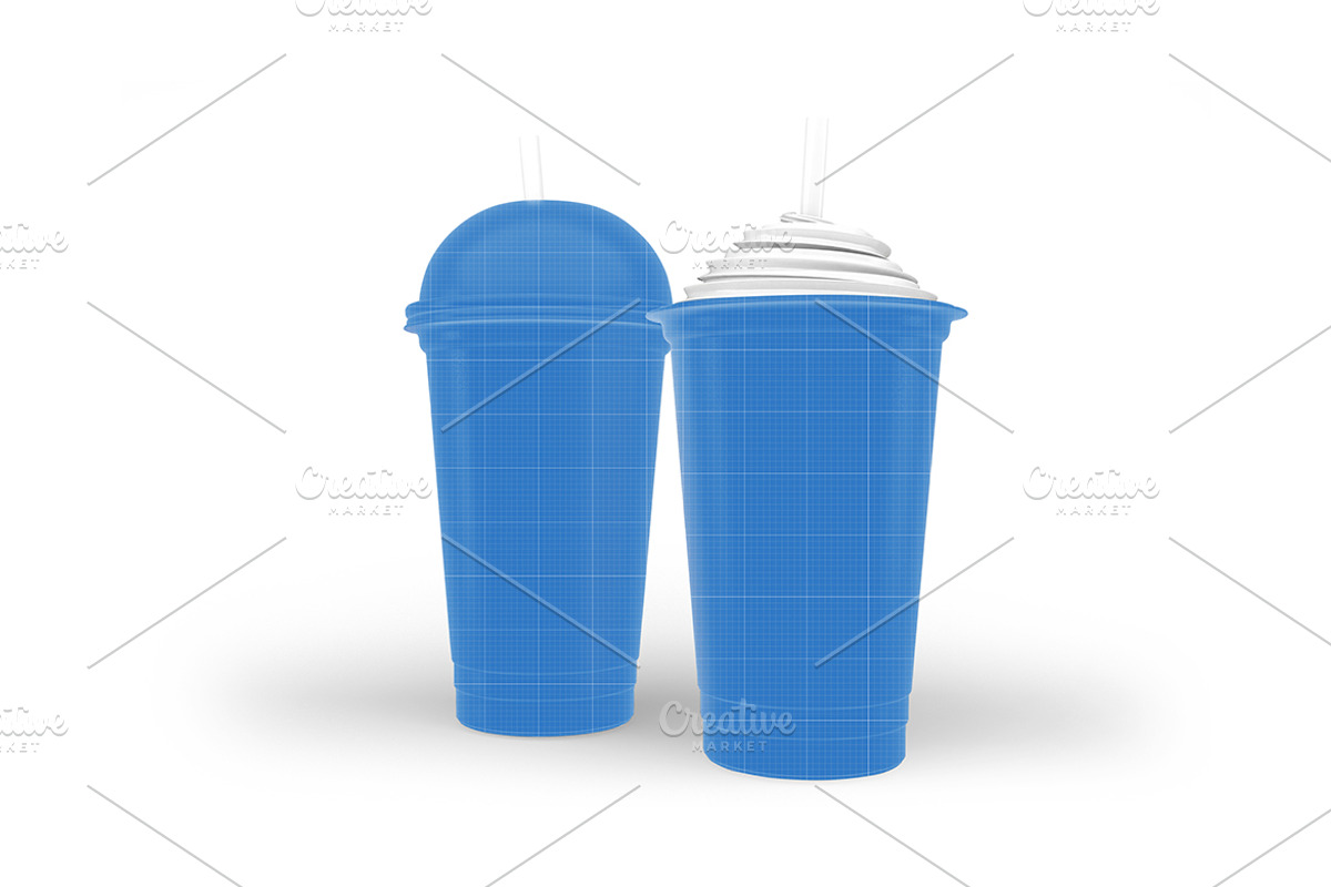 Plastic Cups Mockup, a Cups & Container Mockup by Qaleb Studio