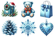 Christmas Blue Clipart PNG, an Illustration by Daily.Designs (Thumbnail 4 of 5)