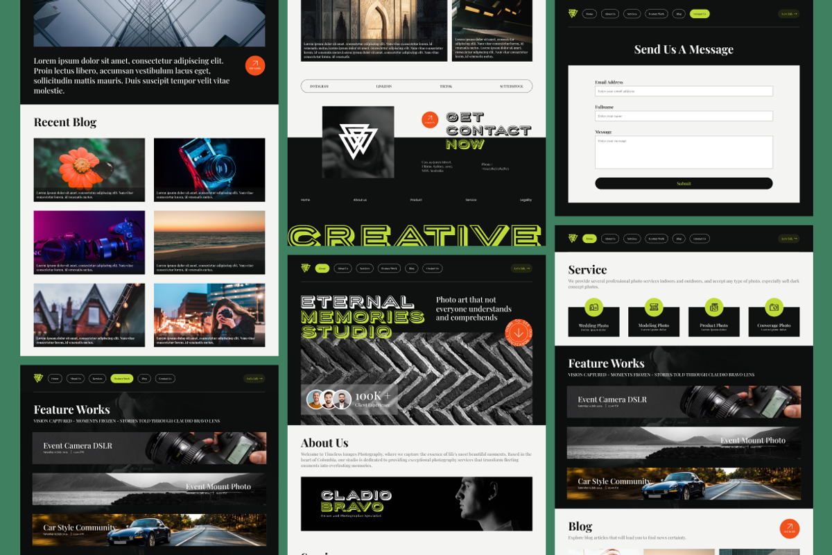 Photography Web Landing Page UI KIT, a Landing Page Template by UICreative (Photo 3 of 4)