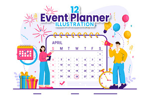 12 Event Planner Illustration