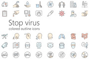 Stop virus colored outline iconset, an Outline Icon by LAFS (Thumbnail 1 of 4)