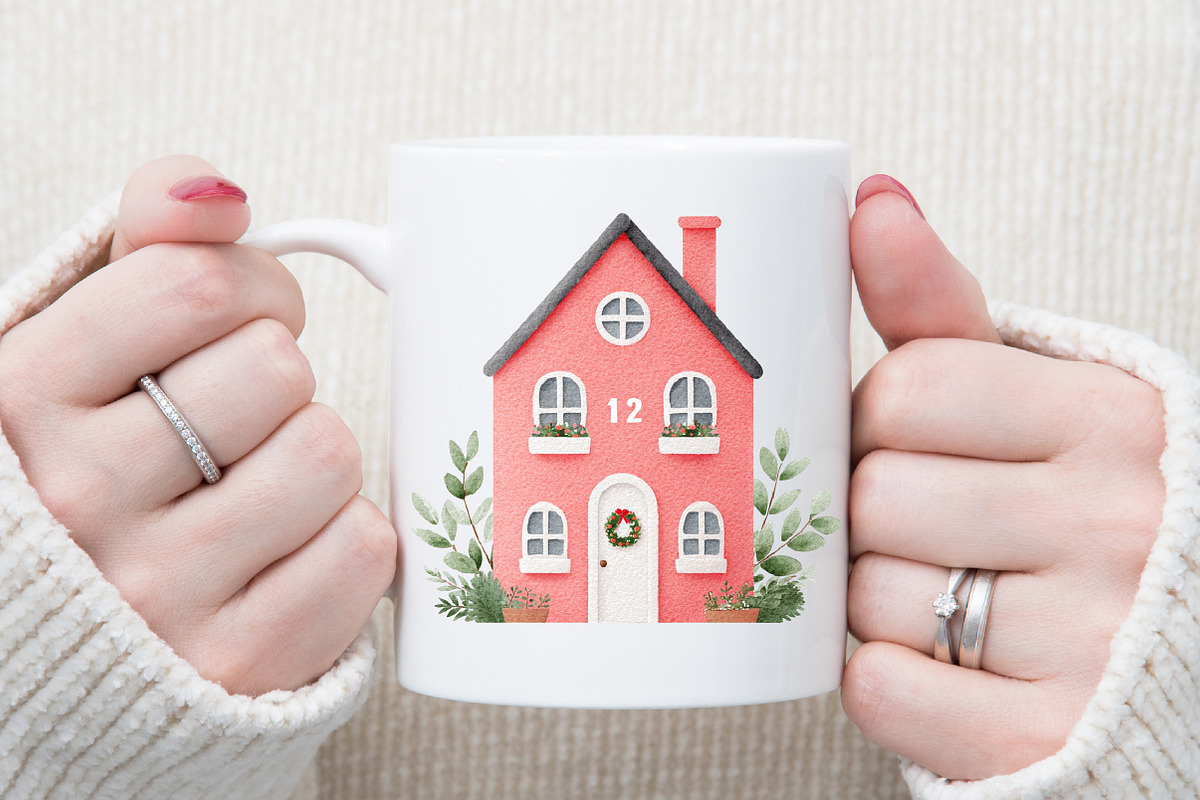 Festive Red Christmas Watercolor Cli, an Illustration by Sublimation Artist (Photo 5 of 6)