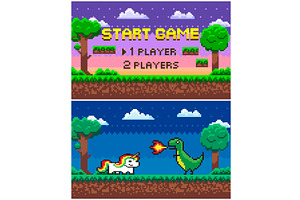 Start Game Players Option, Pixel Art