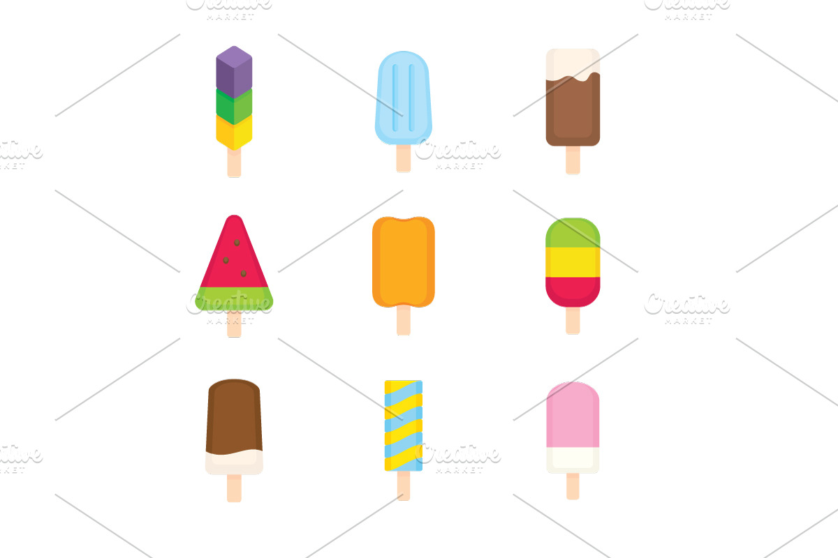 ice cream set, a Decorative Illustration by Watchada's factory