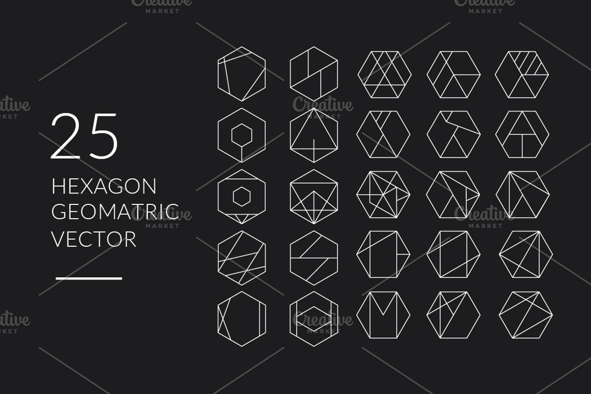 Hexagon Minimalist Geometric Vector, an Illustration by Azruca (Photo 1 of 5)