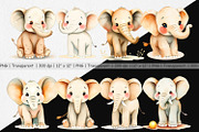 Watercolor Clipart Elephant Wildlife, a Graphic by Artnoy (Thumbnail 2 of 5)