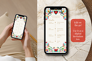 Mexican Otomi Wedding Invitation Set, a Templates & Theme by Akbaly (Thumbnail 6 of 8)