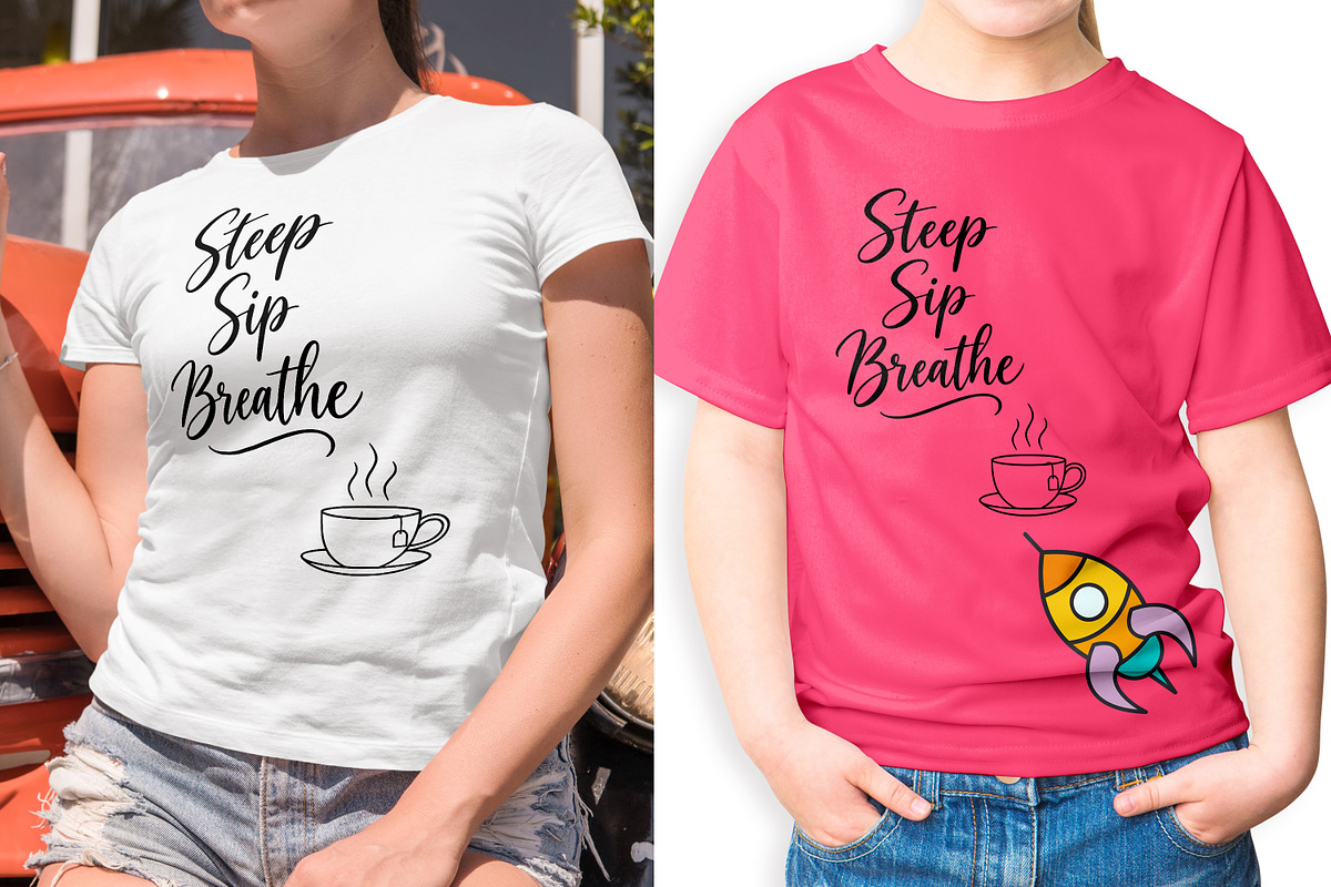 Steep Sip Breathe Tea Line Art, an Object Illustration by Ghagra (Photo 3 of 7)