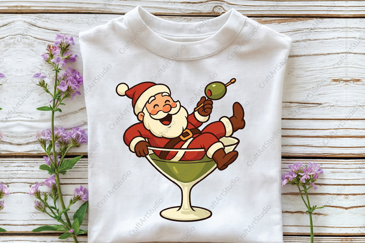 Santa Martini Christmas Martini PNG, an Illustration by CraftArtStudio (Photo 3 of 4)