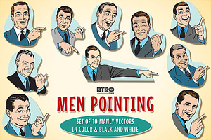 RTRO Men Pointing 1, a Work Illustration by RTRO Stock