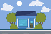 library building landscaped vector, an Education Illustration by zyxroun shop (Thumbnail 1 of 3)