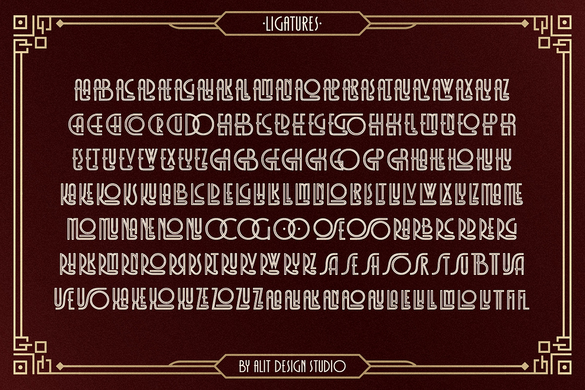 Decomang Art Deco Typeface, a Sans Serif Font by alit design (Photo 18 of 20)
