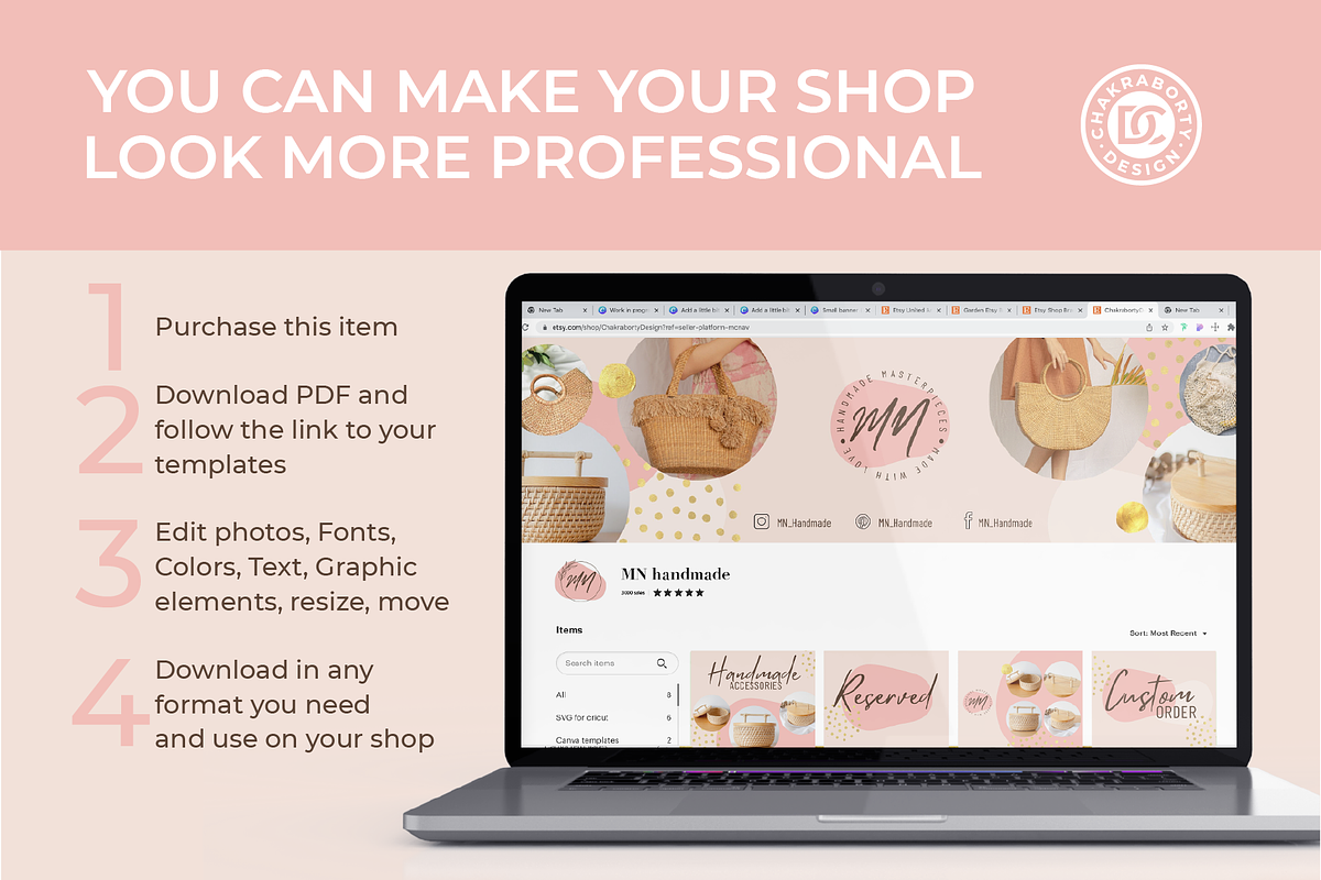 Editable ETSY shop branding kit, a Branding & Logo Template by Chakraborty Design (Photo 9 of 9)