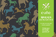 CUTE UNICORN SILHOUETTES, an Illustration by MVMG (Thumbnail 1 of 2)