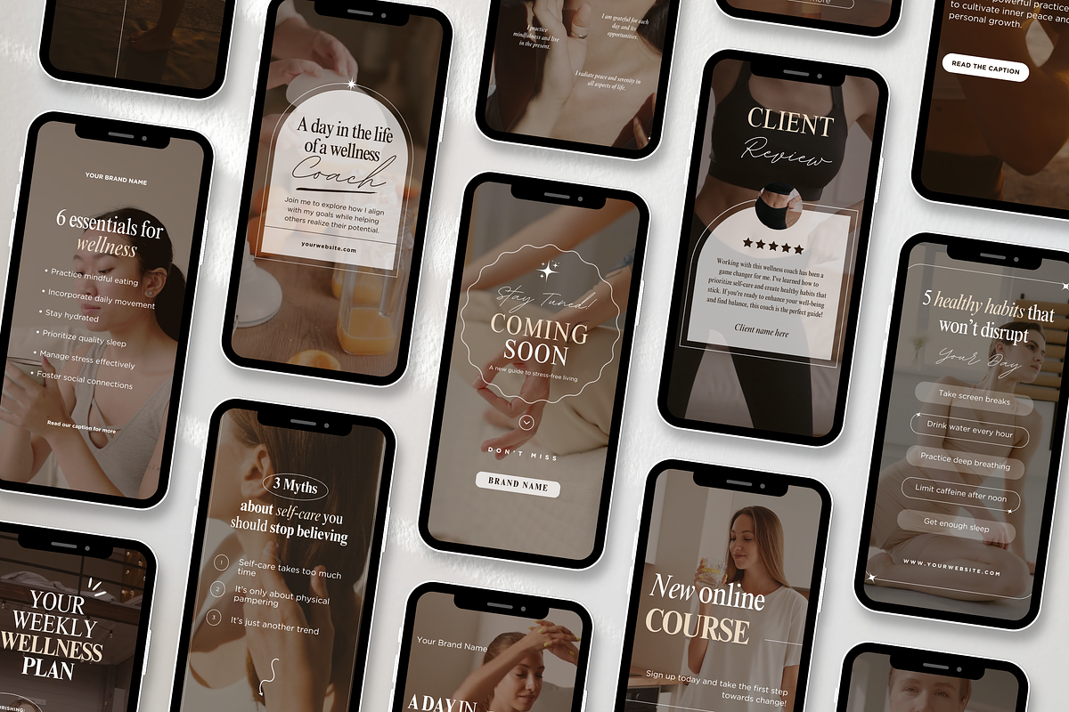 Wellness Instagram Reels Templates, a Social Media Template by DigiPax (Photo 3 of 11)
