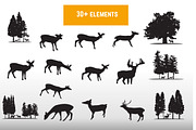 30+ Deer Oak Pine Tree Silhouette, an Animal Illustration by jongcreative (Thumbnail 4 of 5)