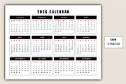 2026 Yearly landscape Calendar Canva, a Stationery Template by Mustafiz (Thumbnail 3 of 4)