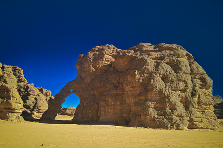 Abstract Rock formation at Tikoubaouine aka elephant in Tassili nAjjer national