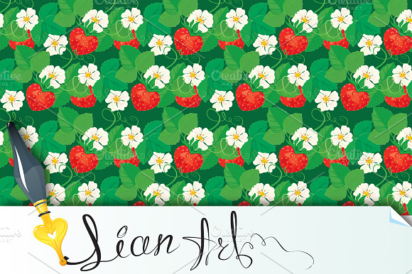 Seamless pattern with Strawberries preview 2
