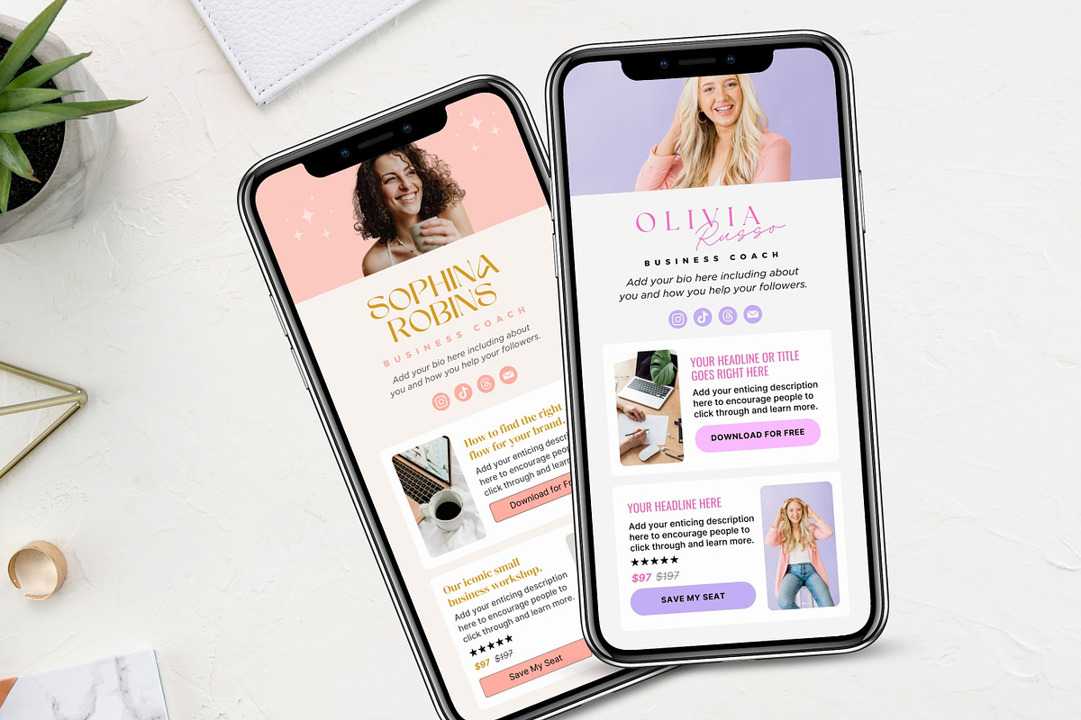 Link In Bio Template, Canva Website, a Landing Page Template by Ciera Design Templates (Photo 2 of 8)