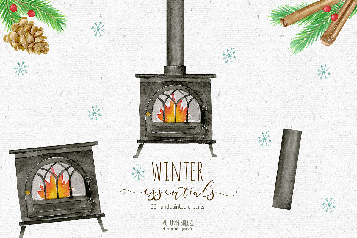 watercolor winter clipart, a Seasonal Illustration by Autumn Breeze (Photo 2 of 3)