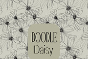 Doodle black white flowers daisy, a Pattern Graphic by Nocito Design (Thumbnail 1 of 6)