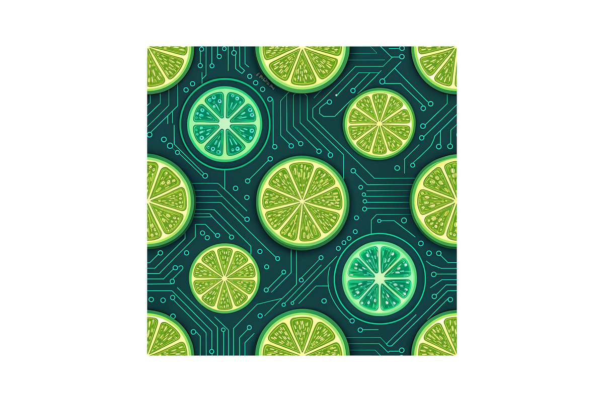 Citrus Circuitry Digital Paper, a Pattern Graphic by FloridPrintables (Photo 2 of 6)