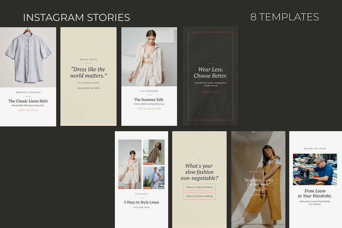 Sustainable Fashion Instagram Kit, a Social Media Template by Kriti Designs (Photo 2 of 9)