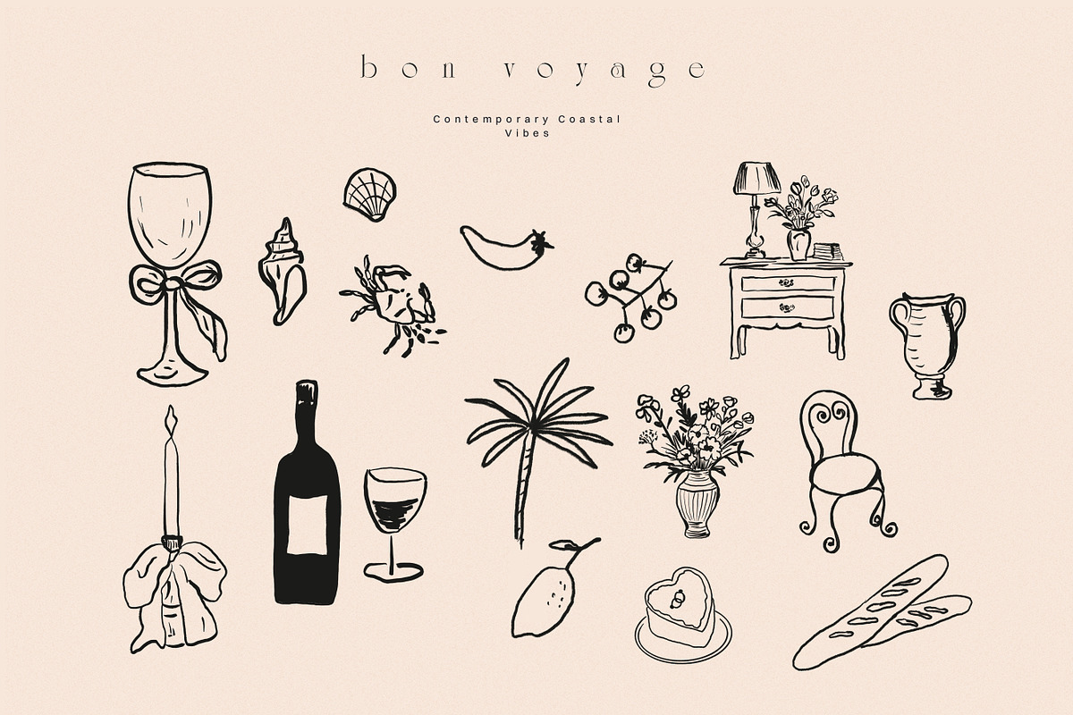 Handdrawn Dolce Vita Summer Icons, an Object Graphic by Laras Wonderland (Photo 4 of 14)