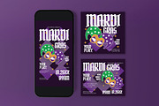 White Purple Mardi Gras Flyer Set, a Flyer Template by graphicook (Thumbnail 3 of 3)