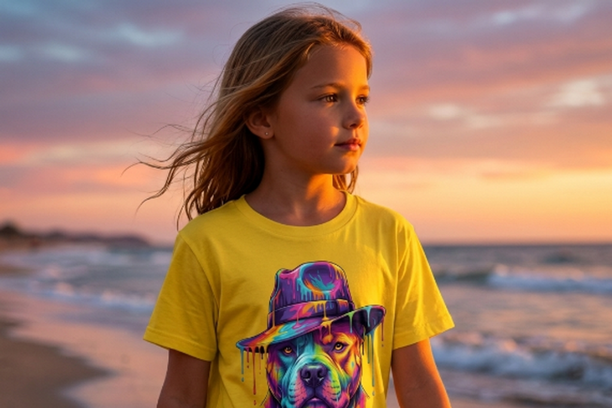 Colorful Pitbull Fedora Art, a Shirt Mockup by Vector Stall (Photo 7 of 15)