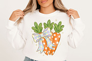 Glitter Coquette Easter Carrots Png, an Illustration by Designking (Thumbnail 2 of 6)