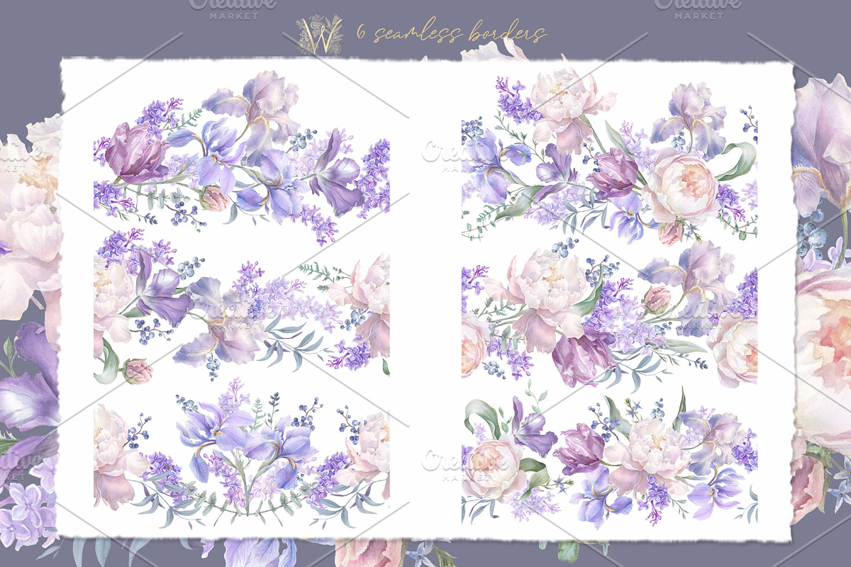 Iris Bouquets, wedding png, a Decorative Illustration by WonderWonder (Photo 3 of 10)
