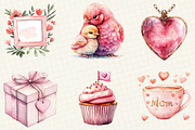 Pink Mother's Day Clipart, an Illustration by OK Design (Thumbnail 3 of 5)