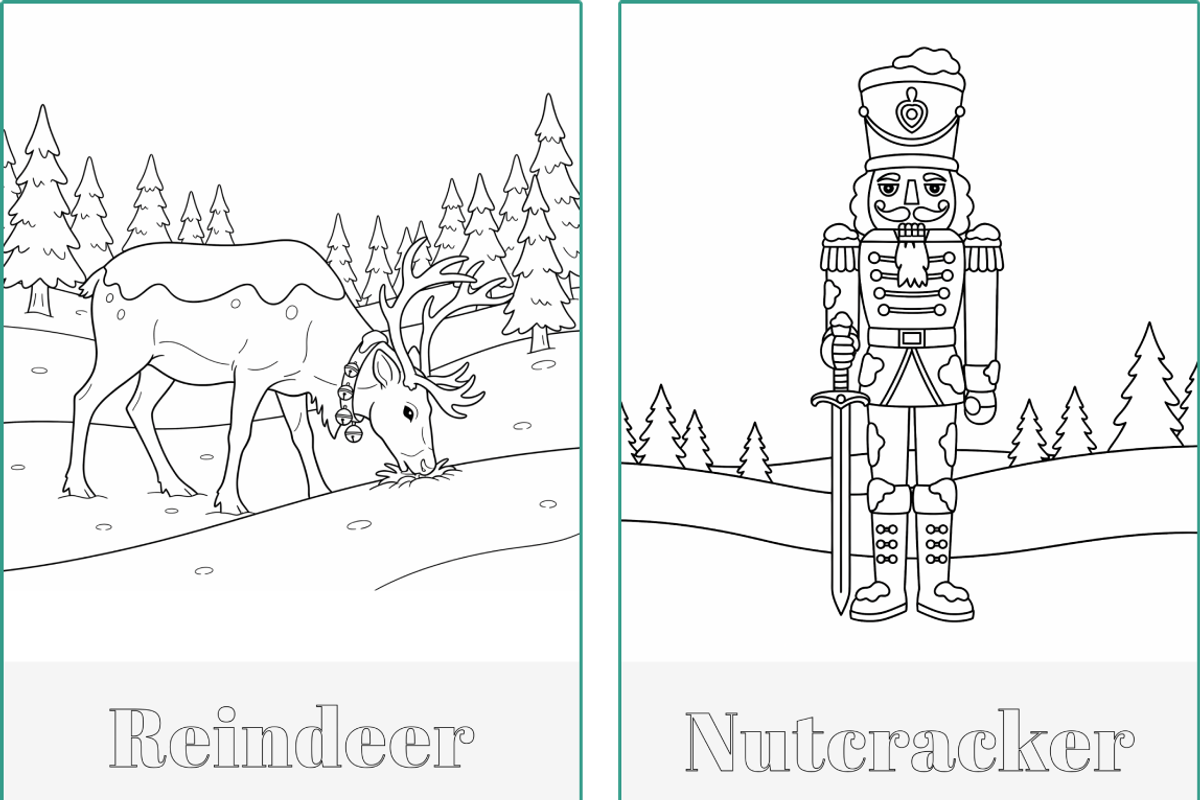 Winter Holidays Xmas Coloring Pages, a Seasonal Illustration by Nuvame Arts & Designs (Photo 8 of 19)