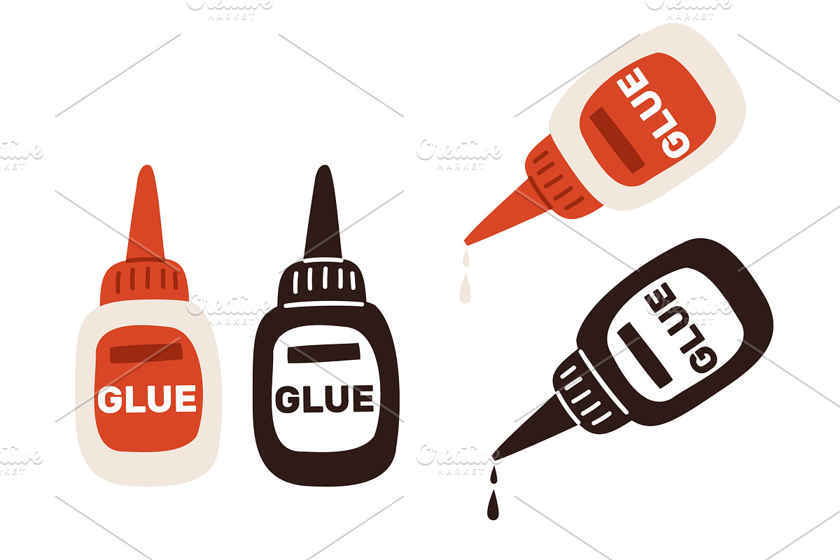 Image tube of glue. Falling drip, an Object Illustration by Vectorbuum