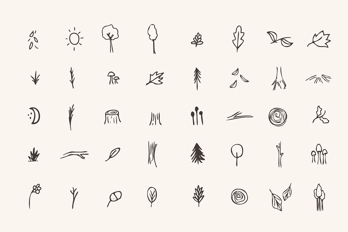 Woodland Icons Illustrations Forest, an Outline Icon by CreativeWilderness (Photo 2 of 11)