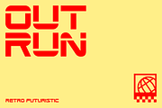 Outrun Typeface, a Sans Serif Font by faelpt (Thumbnail 5 of 8)