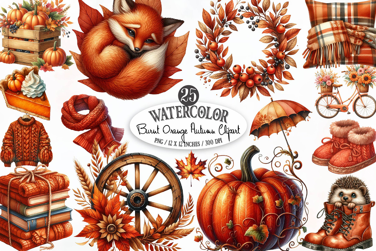 Burnt Orange Autumn Sublimation, an Illustration by Designking (Photo 1 of 4)