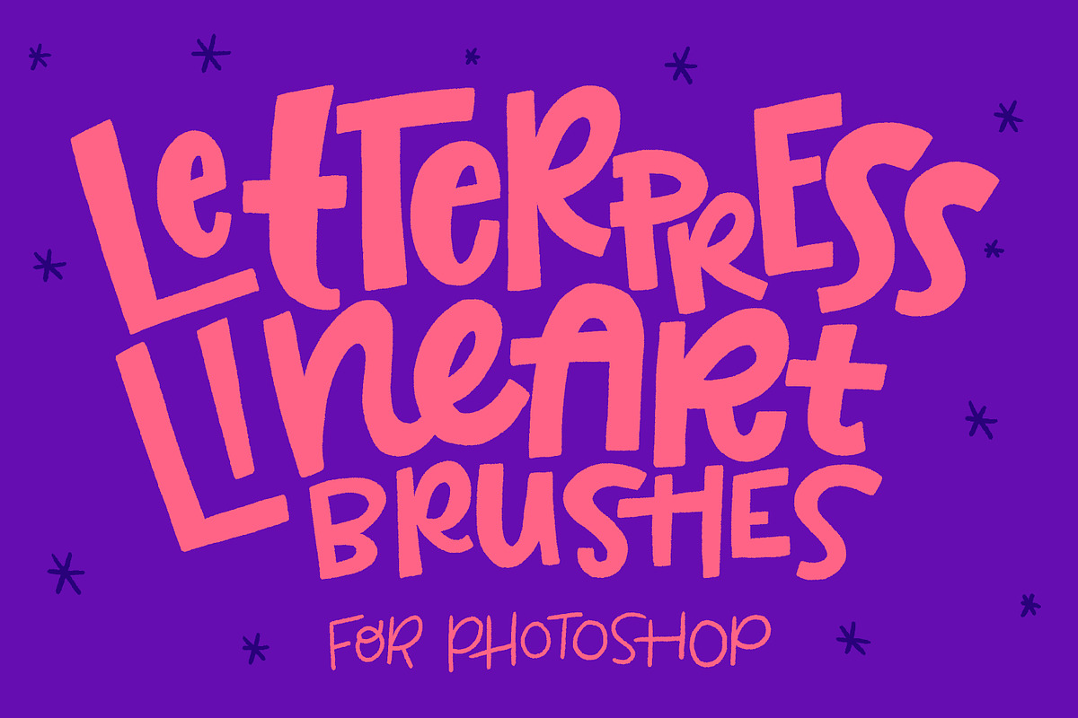 Letterpress Lineart Photoshop Brush, a Brush Add-On by studio.pancz (Photo 1 of 4)