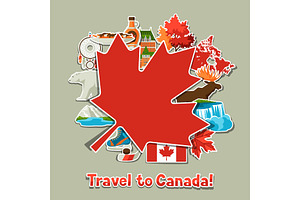 Canada sticker background design., an Illustration by incomible