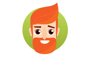 Cartoon Bearded Man Face