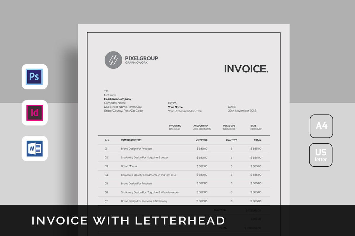 Invoice, a Stationery Template by UX-group (Photo 1 of 4)