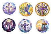 Round Lavender Blessing & Cross, an Illustration by CreationArt (Thumbnail 2 of 5)