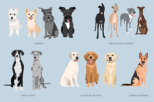 140 Detailed Dogs Clip Art Bundle