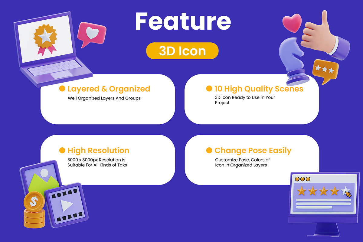 Digital Marketing 3D Icon Pack, a 3D by baii09 (Photo 2 of 6)