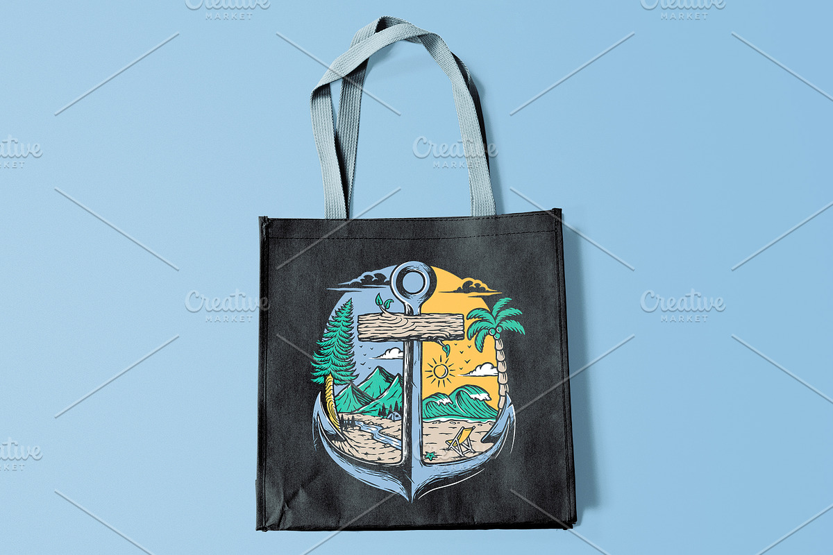 anchor and natural scenery, a Seasonal Illustration by gunaonedesign (Photo 6 of 6)