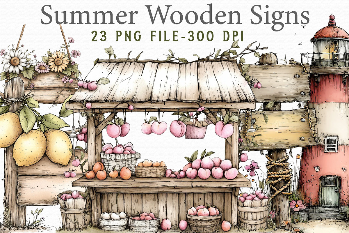 Summer Wooden Signs, a Graphic by Libby Wishes (Photo 1 of 7)