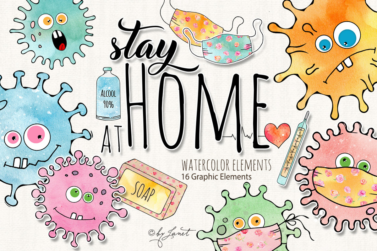 Stay at Home - Virus, an Illustration by helloPAPER (Photo 1 of 3)